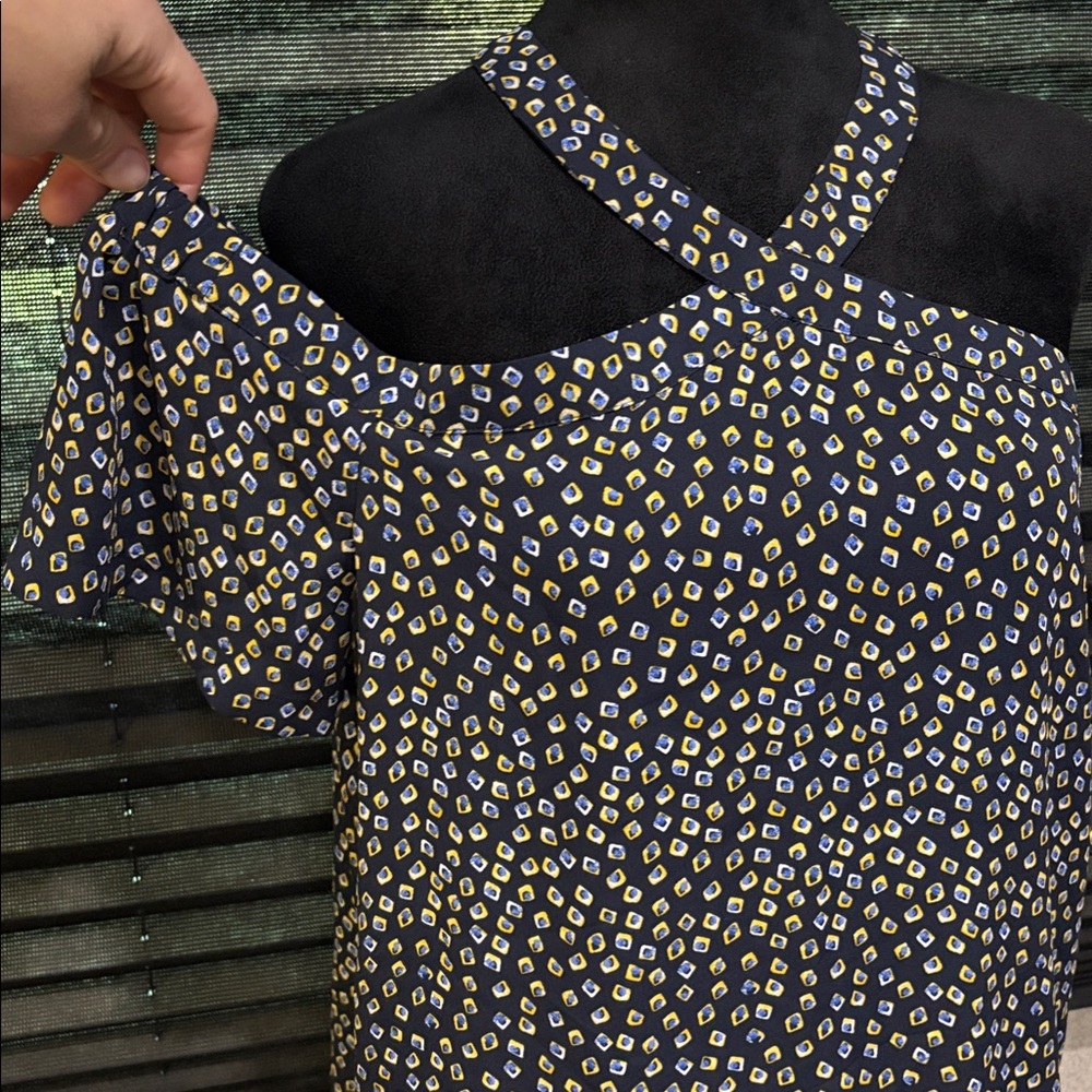 Women's Navy Blue Patterned Top